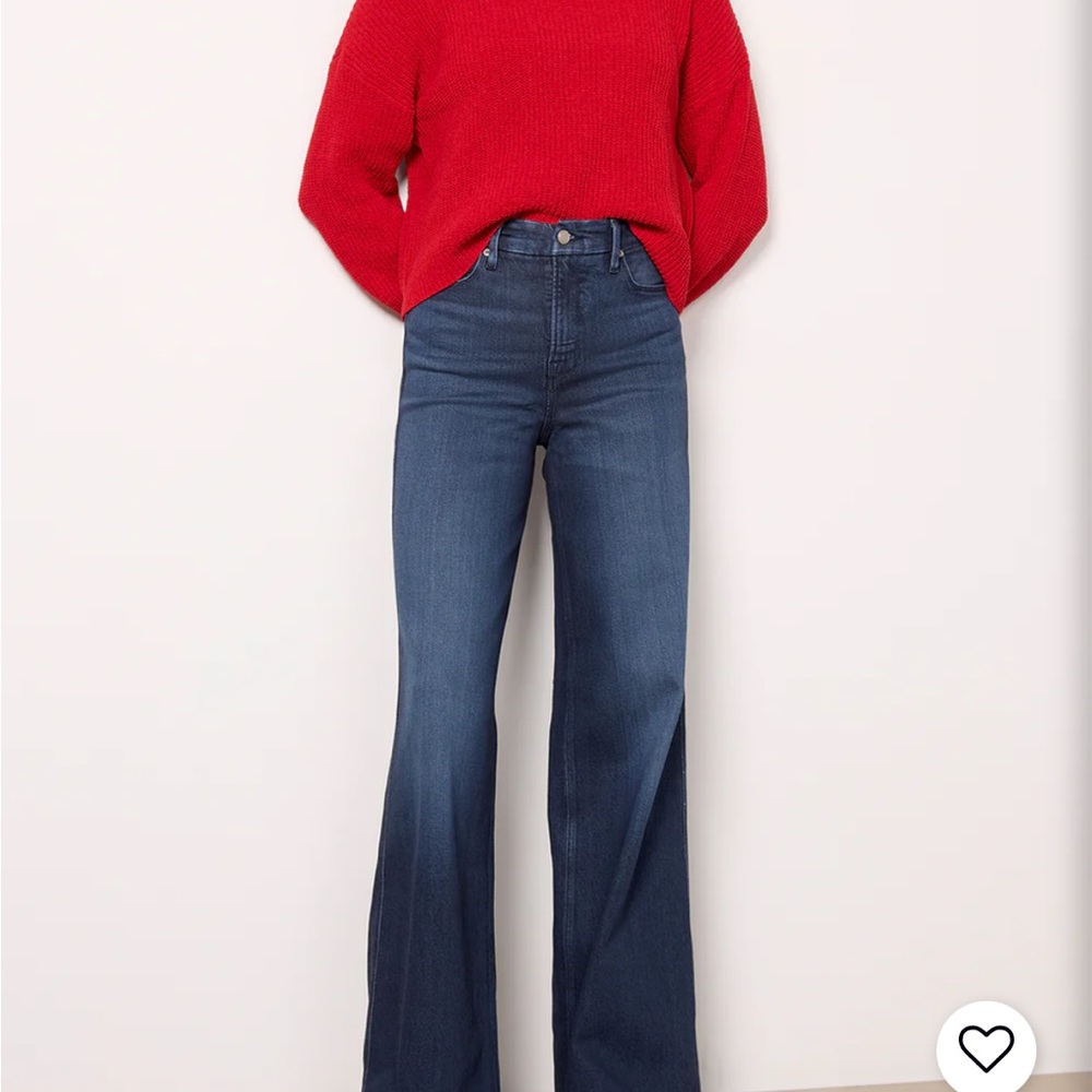 Good American Dark Blue Wide Leg Skate Jeans